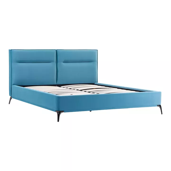 Double bed Ikina pakoworld velvet in petrol color 160x200cm