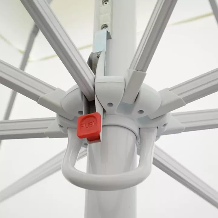 PROFESSIONAL ALUMINUM UMBRELLA HM6002 WHITE-ENHANCED VENTILATION-TELESCOPIC-4Χ4x2,95Hm