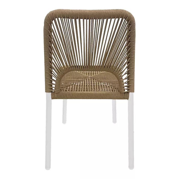 Aluminum chair Norture pakoworld stackable white frame-natural rattan 45x63x82cm