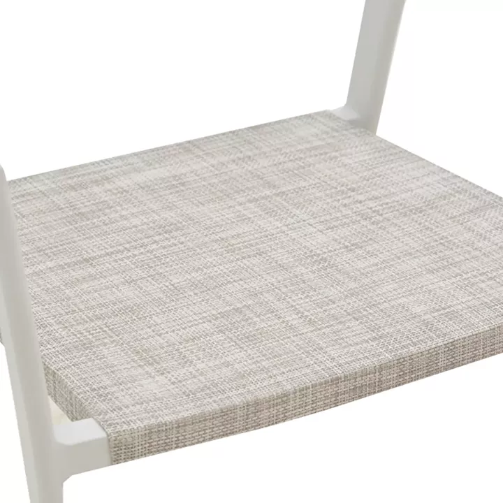 Aluminum armchair Glisten pakoworld stackable white frame-textilene natural rattan 58x56x82cm