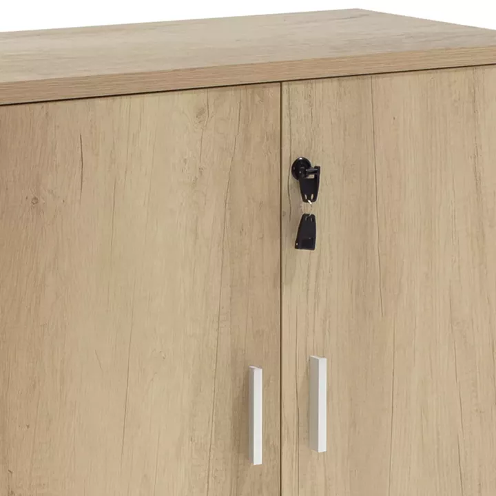 Bookcase Lotus pakoworld in oak - dark grey color 80x40x80cm