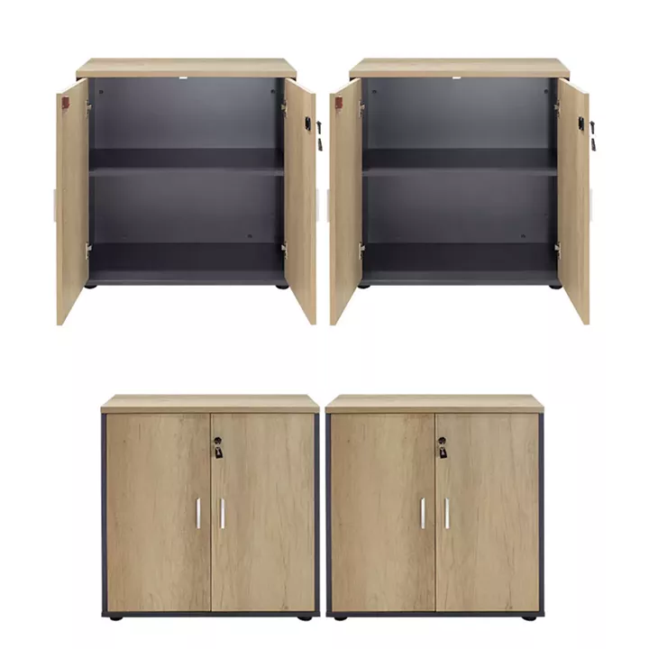 Wardrobes Lotus pakoworld with 4 doors in oak-dark grey color 160x40,5x80cm