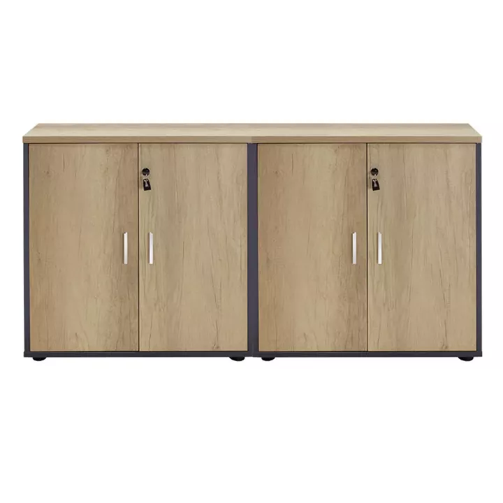 Wardrobes Lotus pakoworld with 4 doors in oak-dark grey color 160x40,5x80cm