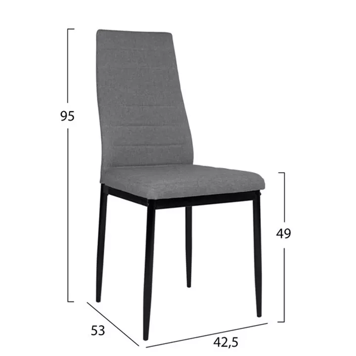 Set 5 peices Table Sonama with black legs and & metallic chairs Lady HM11009 110x70x76 cm