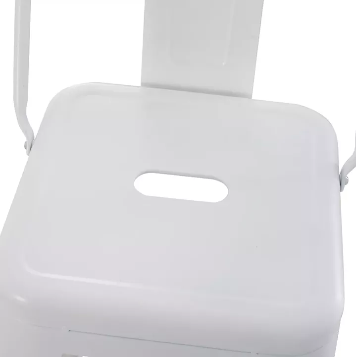 BAR STOOL WITH BACKREST MELITA-PRO HM8643.41 METAL IN MATTE WHITE 42x42x100Hcm.