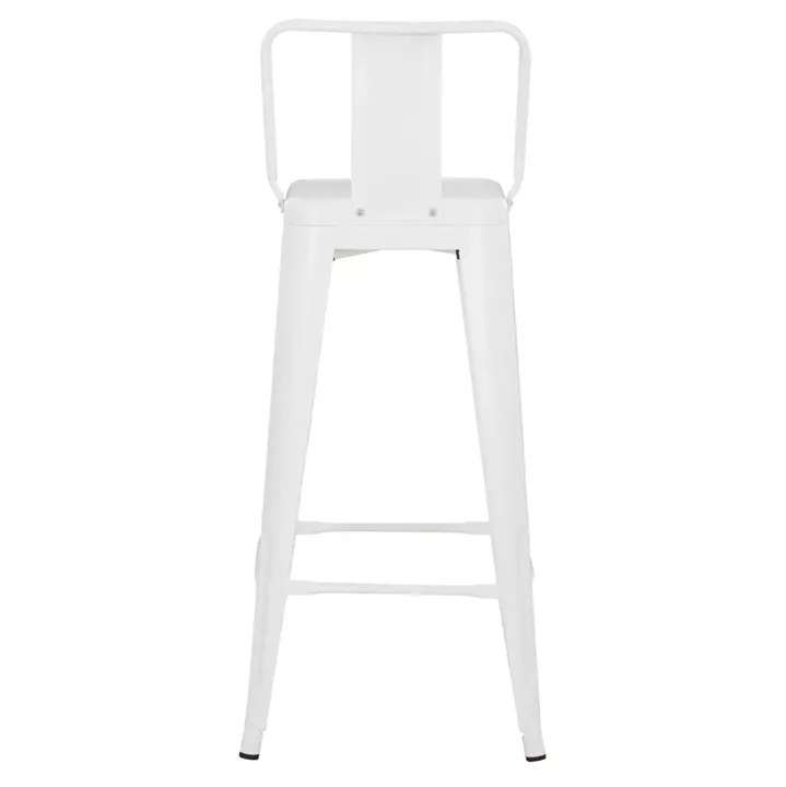 BAR STOOL WITH BACKREST MELITA-PRO HM8643.41 METAL IN MATTE WHITE 42x42x100Hcm.