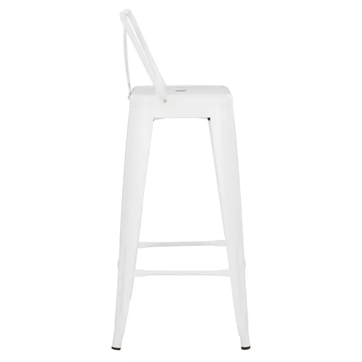 BAR STOOL WITH BACKREST MELITA-PRO HM8643.41 METAL IN MATTE WHITE 42x42x100Hcm.