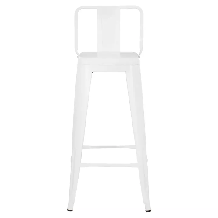BAR STOOL WITH BACKREST MELITA-PRO HM8643.41 METAL IN MATTE WHITE 42x42x100Hcm.