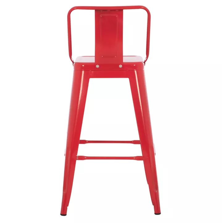 BAR STOOL MEDIUM HEIGHT MELITA-PRO HM8574.44 METAL IN RED 43x43x88Hcm.
