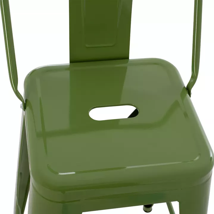 BAR STOOL MEDIUM HEIGHT MELITA-PRO HM8574.53 METAL IN LIGHT OLIVE GREEN 43x43x88Hcm.