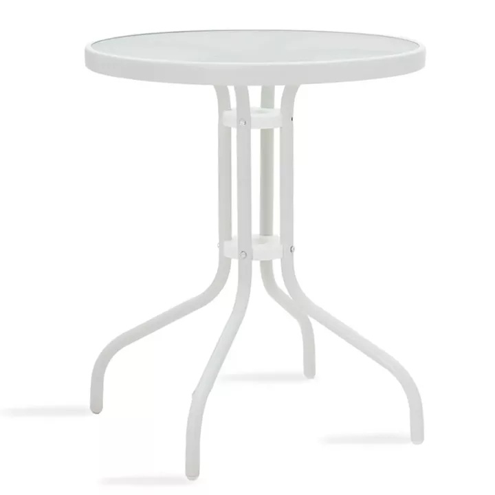Garden dining set 3pcs Calan-Watson pakoworld metal white-textilene brown