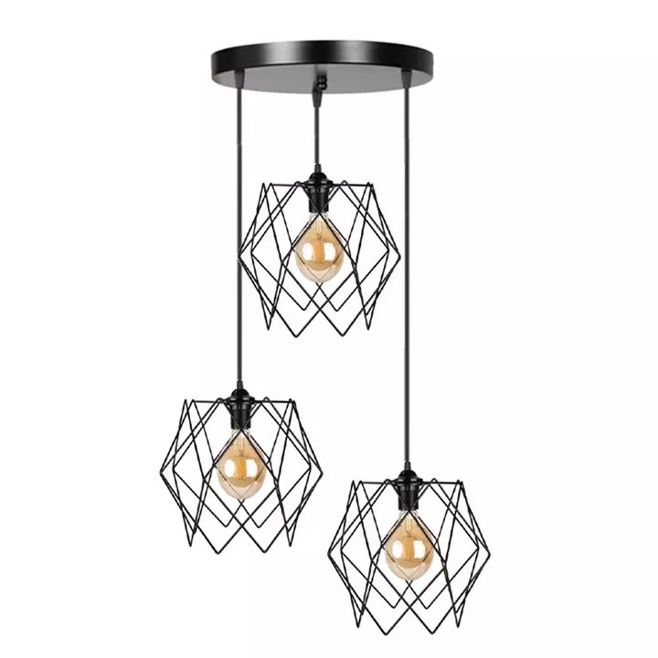 3-light ceiling light Zocie pakoworld E27 black D30x85cm