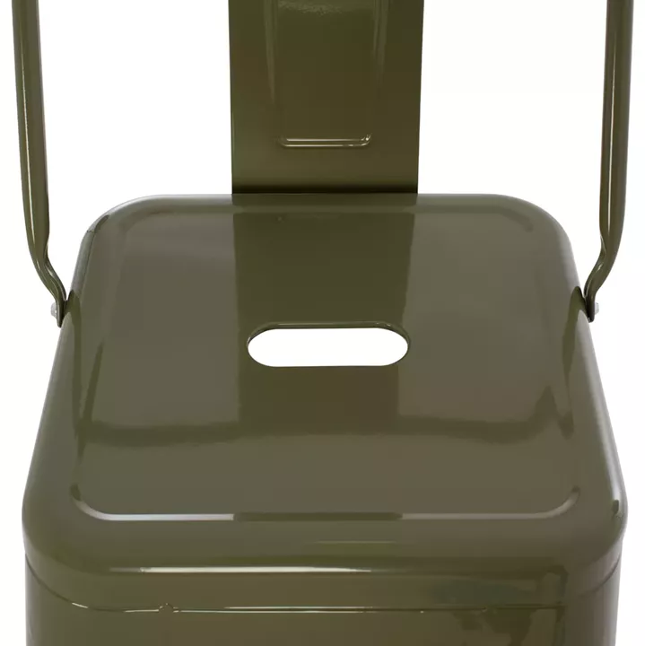 BAR STOOL WITH BACKREST MELITA-PRO HM8643.43 METAL IN DARK OLIVE GREEN 42x42x100Hcm.