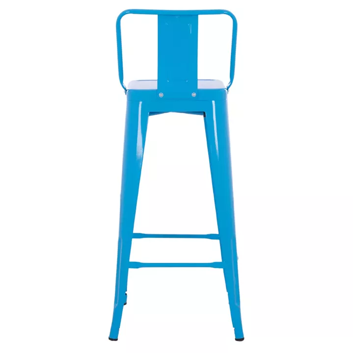 BAR STOOL WITH BACKREST MELITA-PRO HM8643.48 METAL IN BLUE 42x42x100Hcm.
