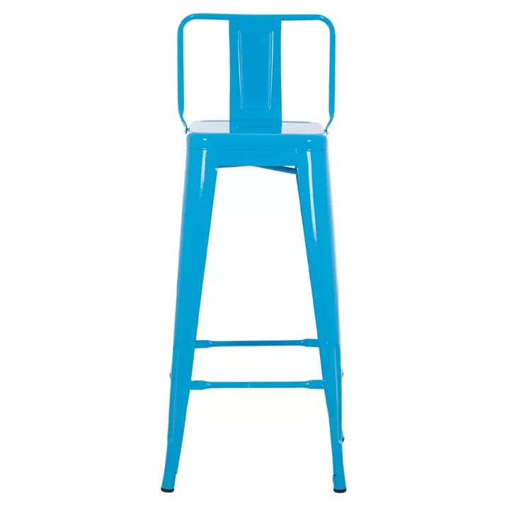 BAR STOOL WITH BACKREST MELITA-PRO HM8643.48 METAL IN BLUE 42x42x100Hcm.