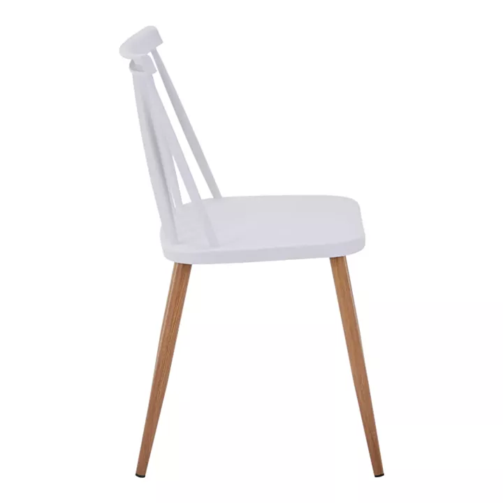 Chair Aurora I pakoworld pp in white shade-natural metallic leg 43x48x79cm