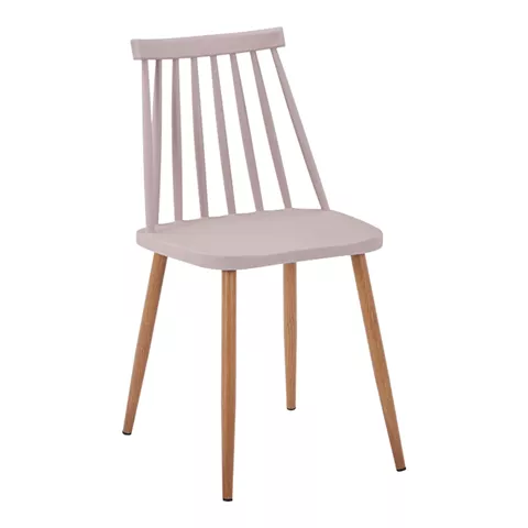 Chair Aurora I pakoworld pp in brown shade-natural metallic leg 43x48x79cm