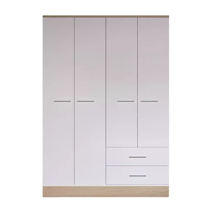 Harmony pakoworld four-door wardrobe in oak-white shade 137x52x198cm