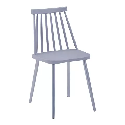 Chair Aurora I pakoworld pp in grey shade-grey metallic leg 43x48x79cm