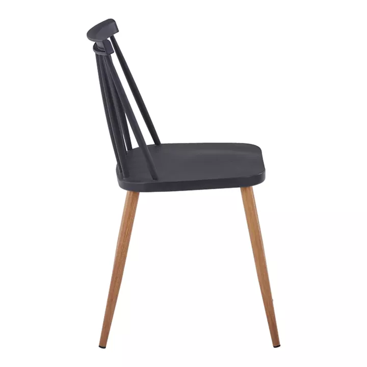Chair Aurora I pakoworld pp in black shade-natural metallic leg 43x48x79cm