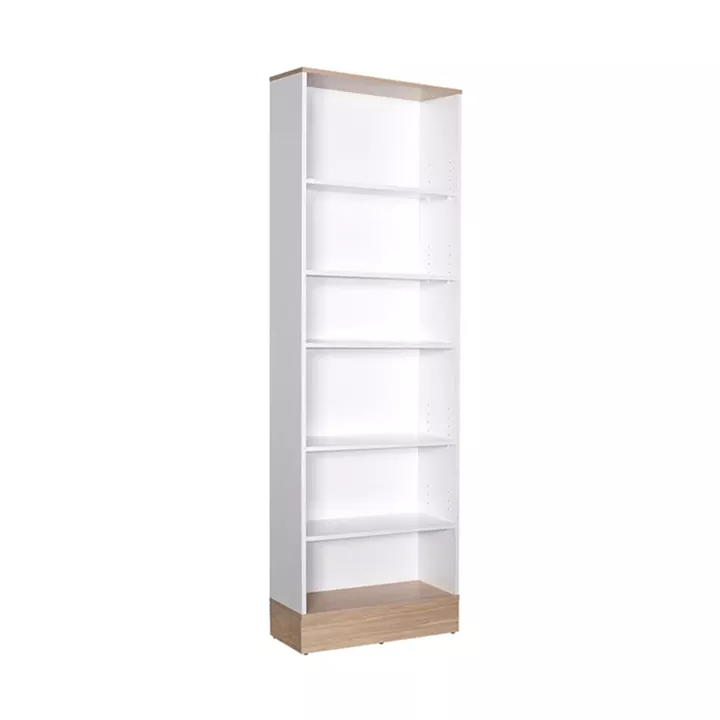 Bookcase Bator pakoworld in white-oak color 60x26x197cm