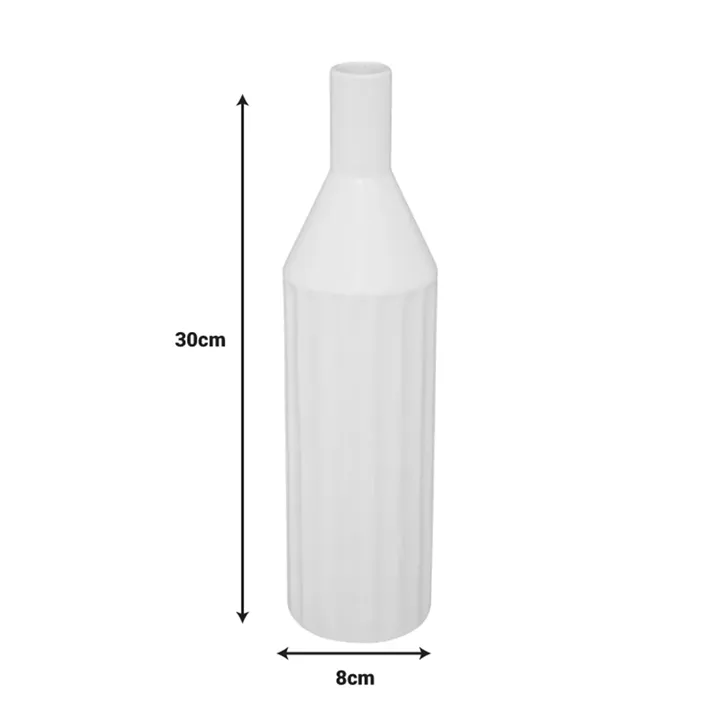 Vase Drego pakoworld ceramic in beige color D8x30cm