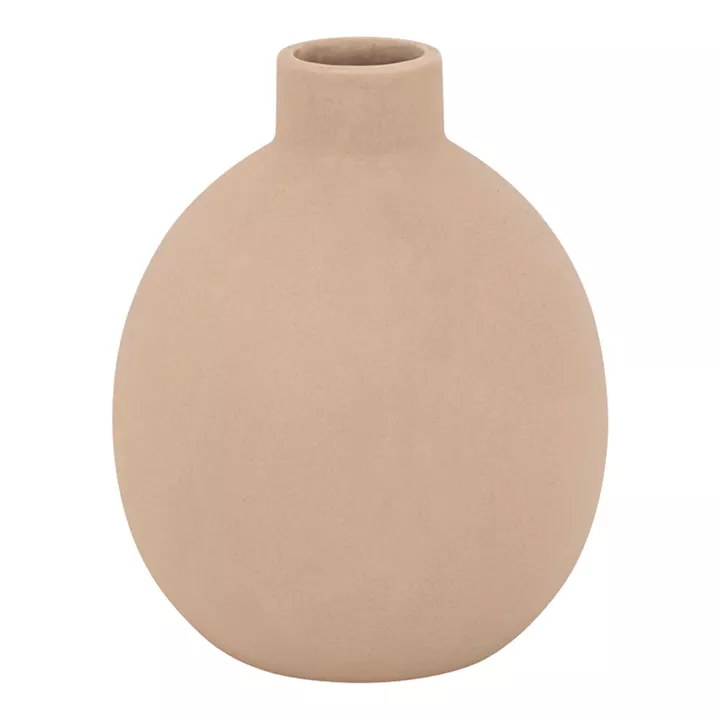 Vase Rozerie pakoworld ceramic in beige color D14,5x18cm