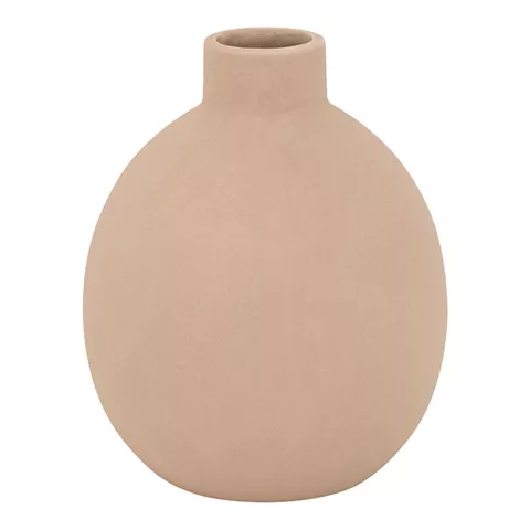 Vase Rozerie pakoworld ceramic in beige color D14,5x18cm