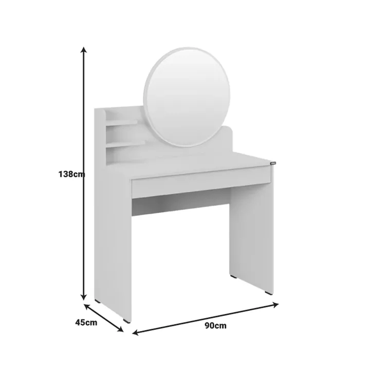 Bedroom vanity with mirror Nashi pakoworld in mink shade 90x45x138cm
