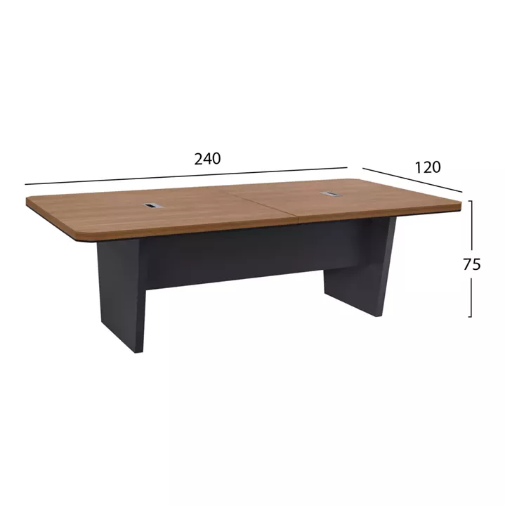 Professional Conference desk HM2361 in natural and dark grey 240x120x75cm