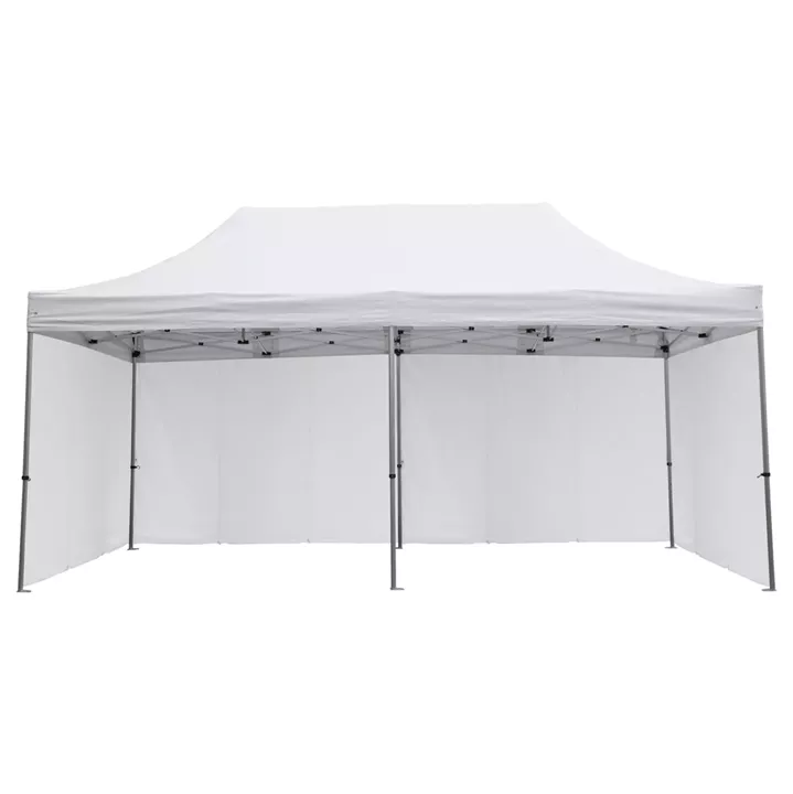GAZEBO WITH 4 SIDEWALL SHADES CRESSEN HM21099.01 FOLDABLE-ALUMINUM SILVER FRAME-WHITE 3x6x3.4Hm