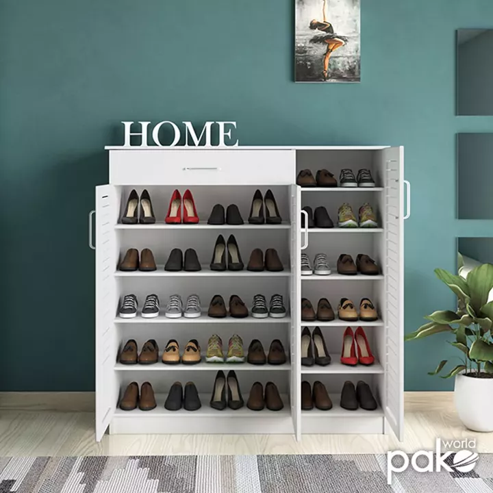 Shoe cabinet Sante pakoworld 30 pairs white 120x37x123cm