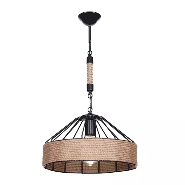 Ceiling light PWL-0975 pakoworld E27 black-natural D33x20cm