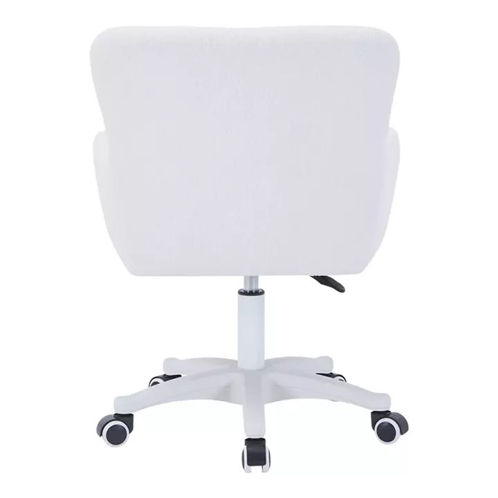 Givole pakoworld swivel armchair in white teddy fabric 50x35x79cm
