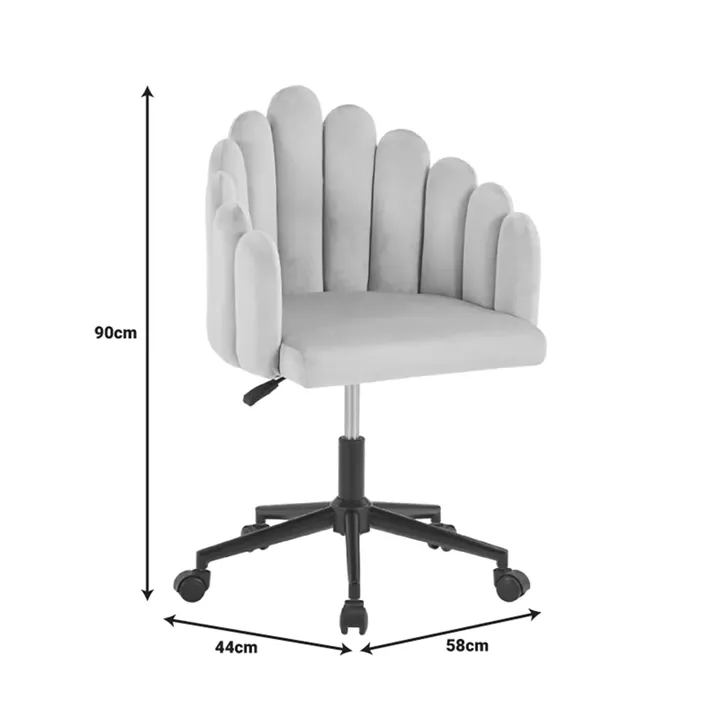 Swivel work chair Manole pakoworld cream velvet 58x44x90cm