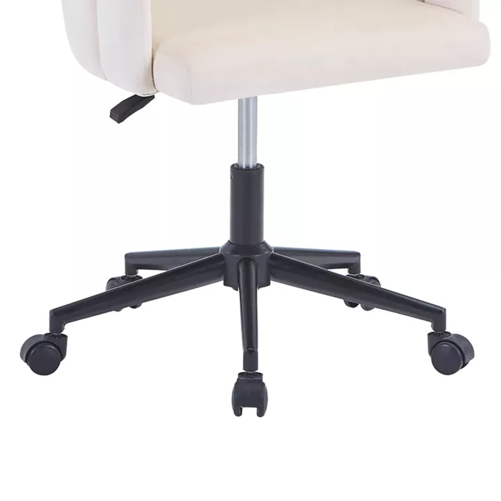Swivel work chair Manole pakoworld cream velvet 58x44x90cm