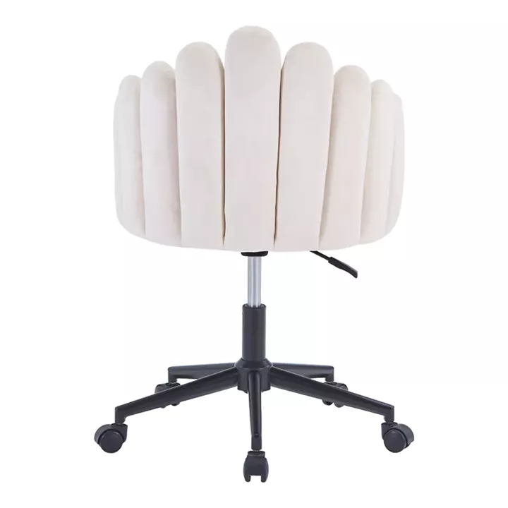 Swivel work chair Manole pakoworld cream velvet 58x44x90cm