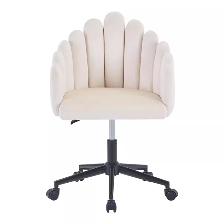 Swivel work chair Manole pakoworld cream velvet 58x44x90cm