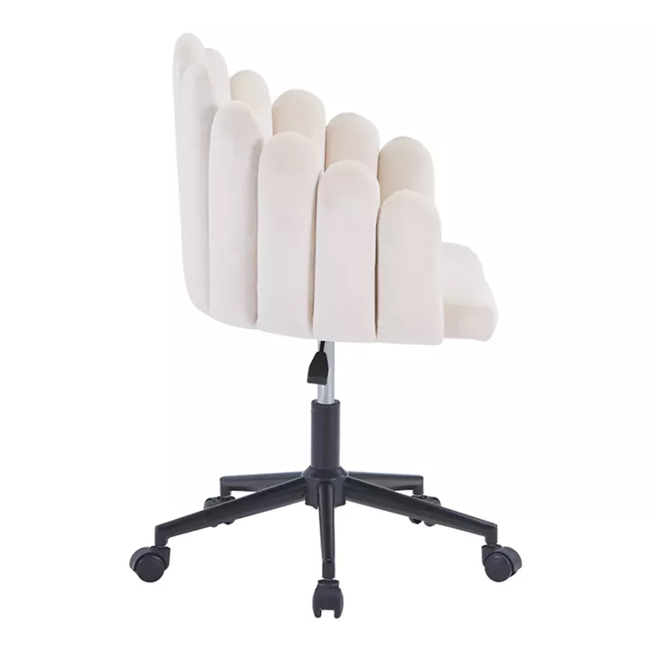 Swivel work chair Manole pakoworld cream velvet 58x44x90cm
