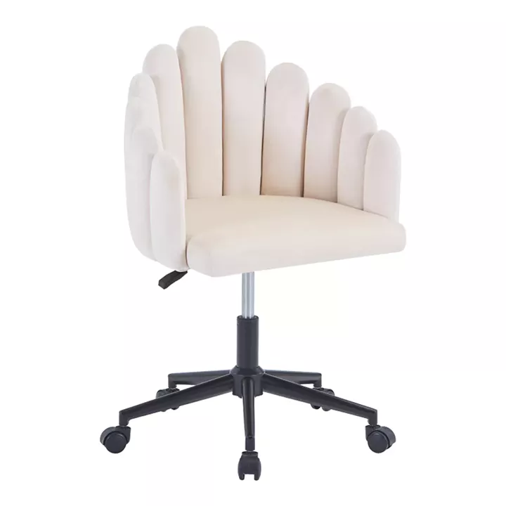 Swivel work chair Manole pakoworld cream velvet 58x44x90cm