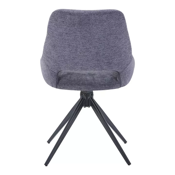 Luciano I pakoworld swivel chair in anthracite fabric-metal leg black 52.5x54x85cm