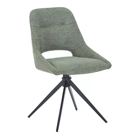 Luciano I pakoworld swivel chair in green fabric-metal leg black 52.5x54x85cm