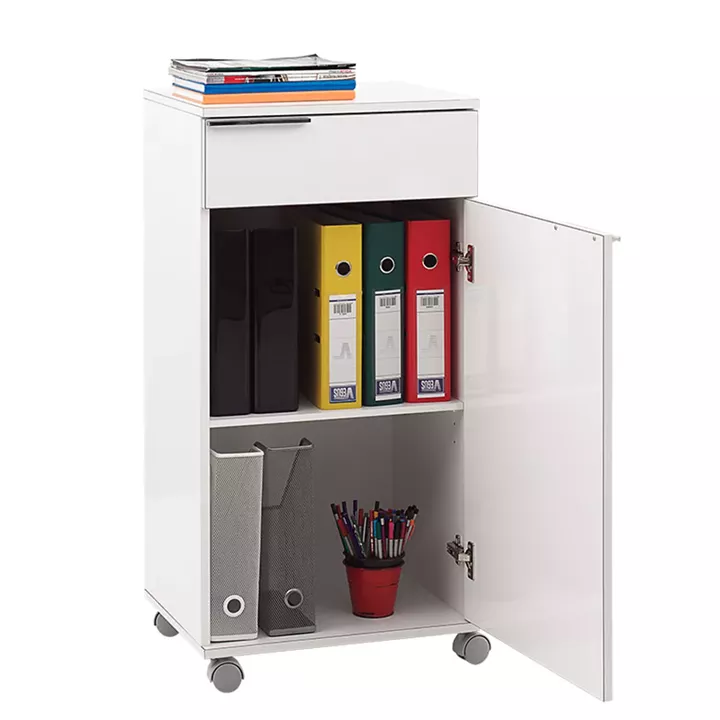 Cabinet Chad pakoworld mobile in white gloss color 50x40x100cm