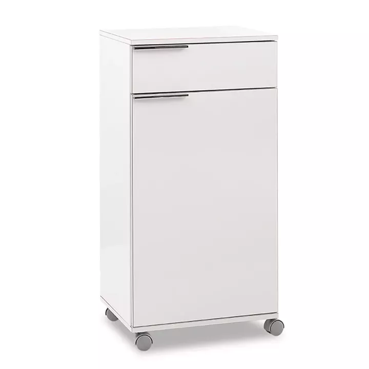 Cabinet Chad pakoworld mobile in white gloss color 50x40x100cm