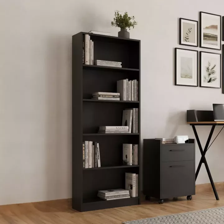 Max pakoworld bookcase in anthracite shade 58x23x170cm