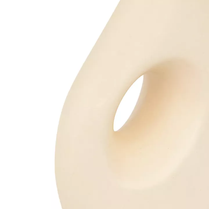 Vase Theremy pakoworld ceramic in beige color 19.2x8x30cm