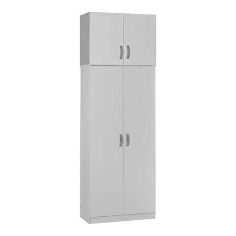 2 door wardrope and cabinet Zelia pakoworld in white color 79x42x240cm