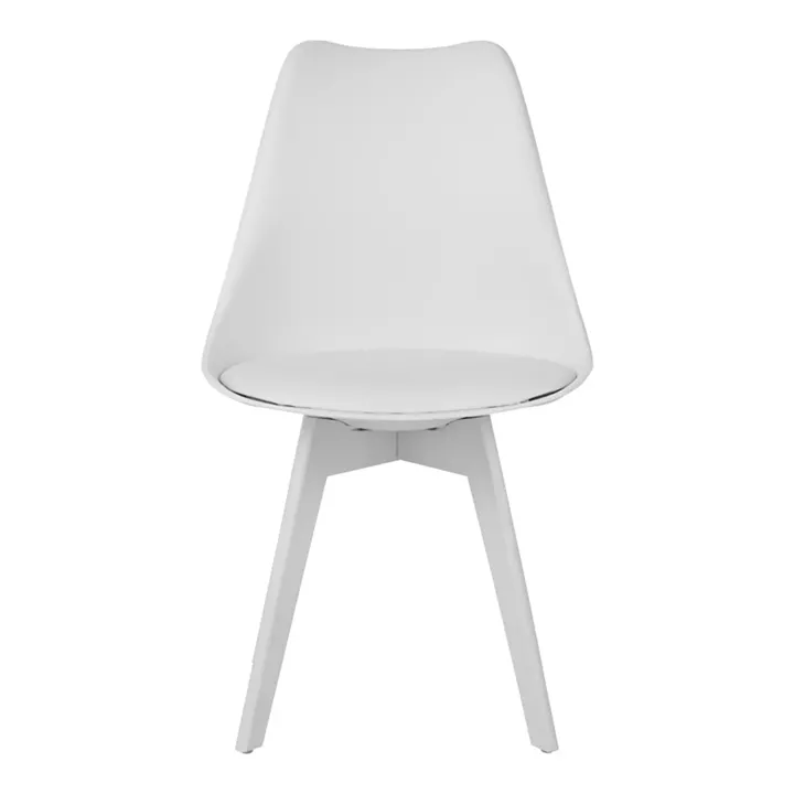Chair Gaston I pakoworld PP-PU in white color 53.5x48.5x81.5cm