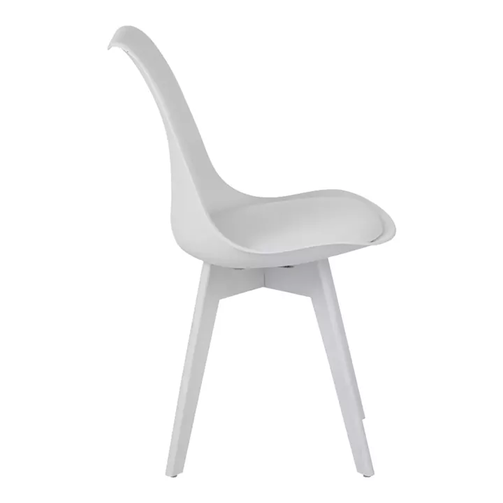 Chair Gaston I pakoworld PP-PU in white color 53.5x48.5x81.5cm
