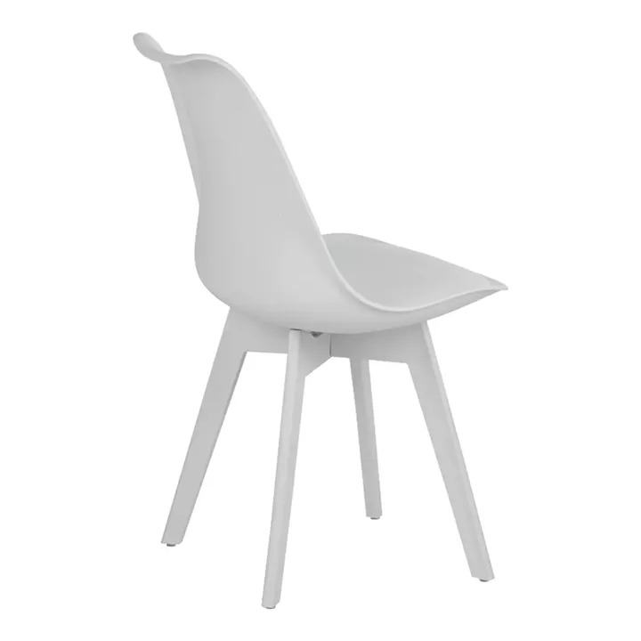 Chair Gaston I pakoworld PP-PU in white color 53.5x48.5x81.5cm